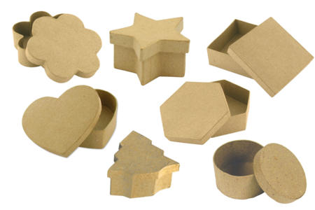 Paper Mâché Boxes - 1 - Cardboard Boxes and Baskets - 10doigts.com - Cardboard Boxes and Baskets – 10doigts.fr