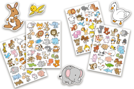 Funny Animal Stickers - 50 pcs - 1 - Animal Stickers - 10doigts.com - Animal Stickers – 10doigts.fr