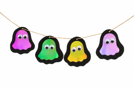 Pequeños fantasmas arcoíris - Manualidades para Halloween – 10doigts.fr