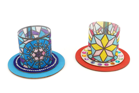 Christmas Lantern Kit, Stained Glass Effect - 6 Pieces - 3 - Christmas Lanterns - 10doigts.com - Christmas Lanterns – 10doigts.fr