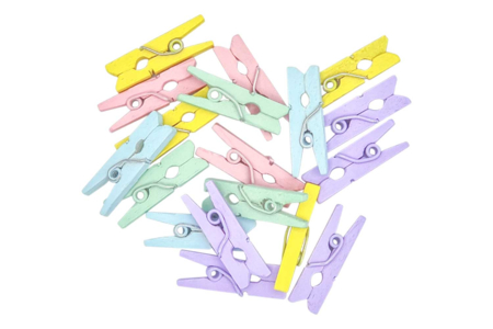 Pinzas de colores pastel 2,5 cm x 50 pcs - Pinzas de madera – 10doigts.fr