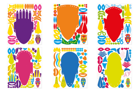 planche máscaras arte primitivo - Máscaras creativas para niños – 10doigts.fr