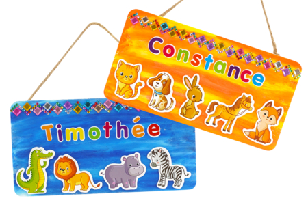 plaque de puerta de habitación nombre niño - Actividades manuales Deco casa DIY – 10doigts.fr