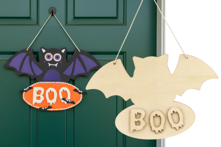 Wooden Bat Door Sign - 1 - Halloween Decoration Stands - 10doigts.com - Halloween Decoration Stands – 10doigts.fr