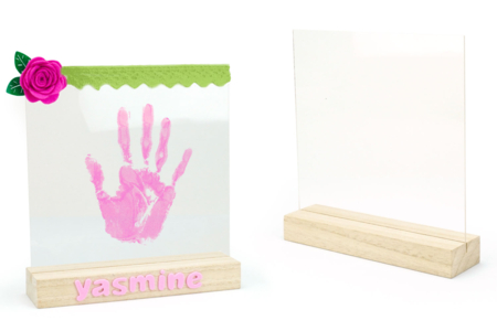 Acrylic Plaque Handprint Frame + Base - 15 cm - 1 - Wooden Photo Frames - 10doigts.com - Wooden Photo Frames – 10doigts.fr