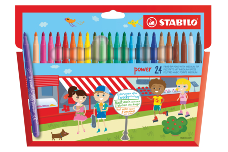 Estuche de 24 rotuladores Stabilo Power - 10doigts.fr