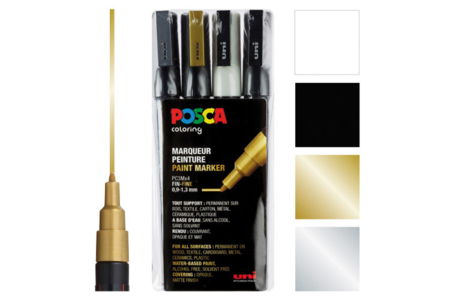Posca Fine Tip Markers - 4 Colors - 1 - POSCA Markers - 10doigts.com - POSCA Markers – 10doigts.fr