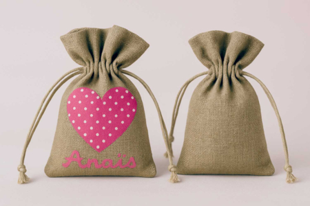 Bolsas de lino 14x10 cm para decorar - Algodón, lino - Textiles – 10doigts.fr
