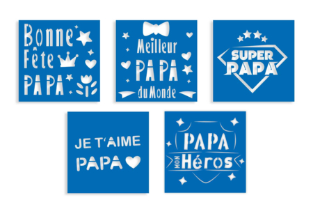 pochoirs fete des peres - Stencils: the ideal tool to get started with painting – 10doigts.fr
