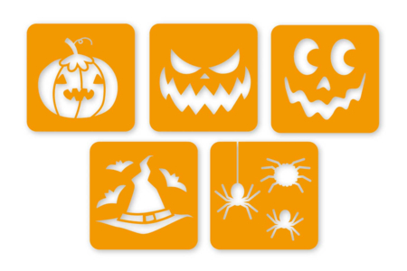 Halloween Stencils - 5 Pieces - 1 - Party Stencils - 10doigts.com - Party Stencils – 10doigts.fr