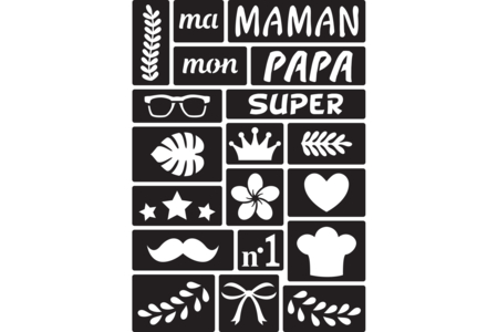 Removable Adhesive Stencils - 19 Detachable Designs - 7 - Adhesive Stencils - 10doigts.com - Adhesive Stencils – 10doigts.fr