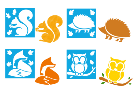 Autumn Theme Stencils - 8 Pieces - 3 - Nature Stencils - 10doigts.com - Nature Stencils – 10doigts.fr