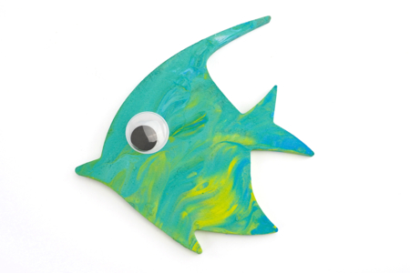 poisson peinture propre activité - Actividades manuales menores de 3 años – 10doigts.fr