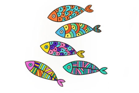 Coloring Fish - 30 Pieces - 4 - Easter Decor Supports - 10doigts.com - Easter Decor Supports – 10doigts.fr
