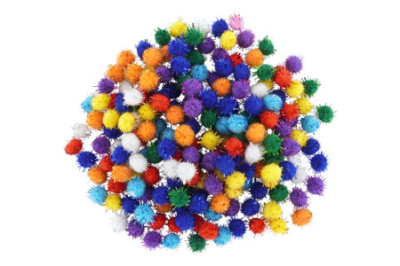 Mini Glitter Pom Poms - 200 Pieces - 1 - Craft Pom Poms - 10doigts.com - Craft Pom Poms – 10doigts.fr