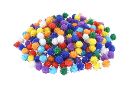 Mini Glitter Pom Poms - 200 Pieces - 2 - Craft Pom Poms - 10doigts.com - Craft Pom Poms – 10doigts.fr