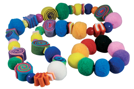 Pom Pom Beads, Bright Colors - 48 Pieces - 2 - Craft Pom Poms - 10doigts.com - Craft Pom Poms – 10doigts.fr