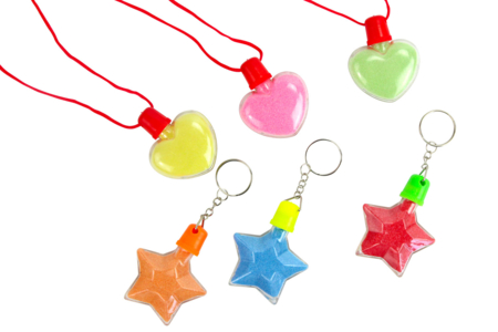 DIY Jewelry Kit with Colored Sand - 6 Jewelry Pieces + 12 Sand Tubes - 6 - Keychains - 10doigts.com - Keychains – 10doigts.fr
