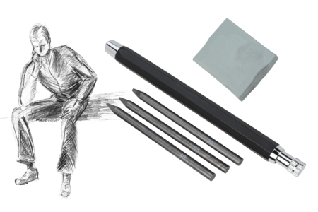 Mechanical Pencil + 3 Leads + Kneaded Eraser - 1 - Pencil Crayons - 10doigts.com - Pencil Crayons – 10doigts.fr