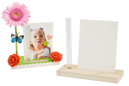 Wood Photo Holder and Bud Vase - 1 - Wooden Photo Frames - 10doigts.com - Wooden Photo Frames – 10doigts.fr