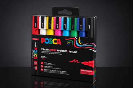 POSCA Brush – Set of 8 Fine Arts Brush Markers - POSCA Markers – 10doigts.fr