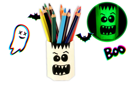 portalápices fantasma - Actividades manuales Halloween – 10doigts.fr
