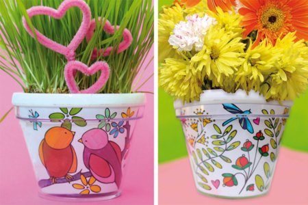 Transparent Flower Pot to Color - 1 - Mother's Day Crafts - 10doigts.com - Mother's Day Crafts – 10doigts.fr