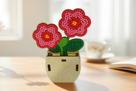 Flower Pot Diamond Painting Kit - 1 - Diamond Painting: Complete Kit - 10doigts.com - Diamond Painting: Complete Kit – 10doigts.fr