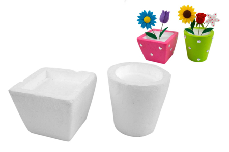 Styrofoam Flower Pots - 2 Pieces - 1 - Decorative Shapes - Styrofoam - 10doigts.com - Decorative Shapes - Styrofoam – 10doigts.fr