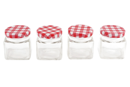 Glass Jam Jars - 4 Pieces - 2 - Glass Supports - 10doigts.com - Glass Supports – 10doigts.fr
