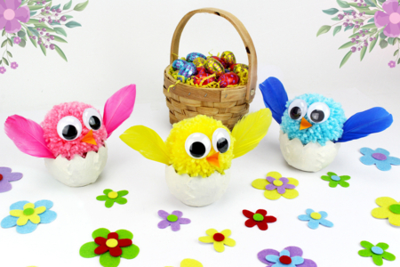 Pom-pom Chick in Its Shell - 3 - DIY Easter Crafts - 10doigts.com - DIY Easter Crafts – 10doigts.fr