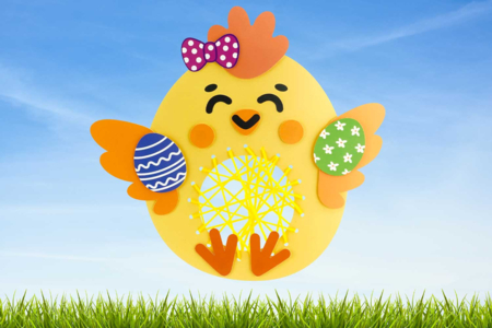 Chick in String Art - 3 - Kids Crafts Activities - 10doigts.com - Handicrafts Activities – 10doigts.fr