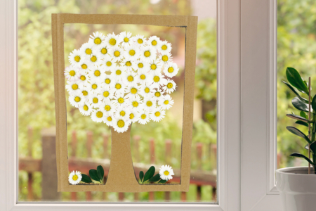 spring flowers window tree decoration children - Handicrafts Activities – 10doigts.fr