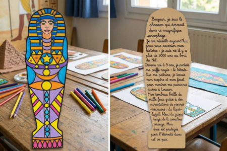 redaction sarcophage - Actividades manuales de dibujo: tutoriales adaptados desde la más tierna edad – 10doigts.fr