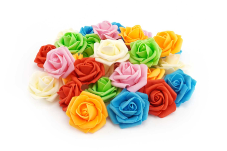 Rosa de caucho 3D - Flores y hojas decorativas – 10doigts.fr