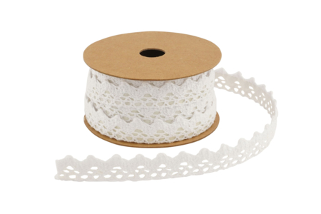 White Adhesive Lace Ribbon - 10 m - 1 - Ribbons and Bias - 10doigts.com - Ribbons and Bias – 10doigts.fr