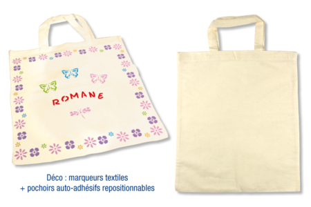 Bolsa de compras de algodón blanca - Manualidades día de la madre – 10doigts.fr