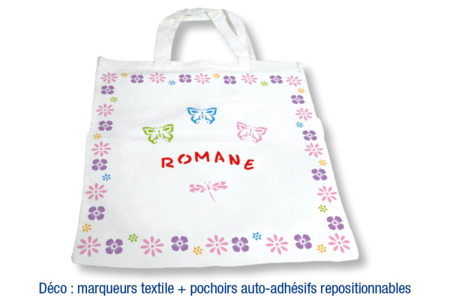 Bolsa de compras de algodón blanco - Manualidades día de la madre – 10doigts.fr