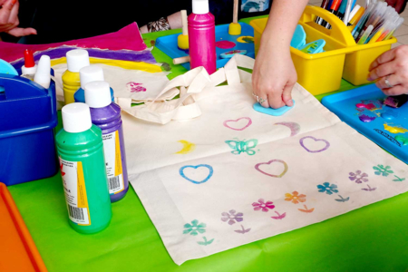 bolsa de compra de tampones de pintura - Algodón, lino - Textiles – 10doigts.fr