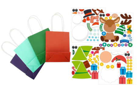 Christmas Gift Bag Kit + Stickers - 4 Pieces - 2 - Gift Wrap and Bags - 10doigts.com - Gift Wrap and Bags – 10doigts.fr
