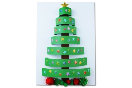 Árbol 3D con tiras de papel - Pompones para manualidades creativas – 10doigts.fr