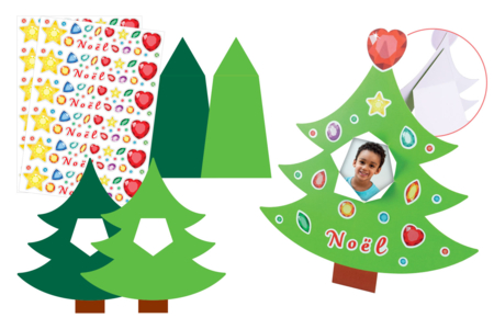 Christmas Tree Photo Frame Kit + Stickers - 12 Pieces - 2 - Christmas Creative Kits for Children - 10doigts.com - Christmas Creative Kits for Children – 10doigts.fr