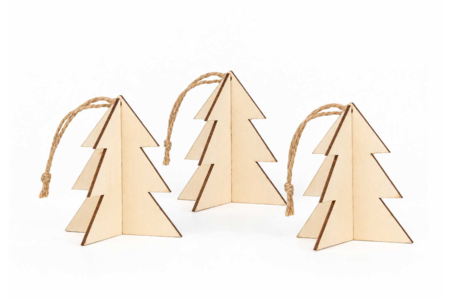 Sapins 3D à suspendre - Lot de 3 - Decoraciones de Navidad de madera – 10doigts.fr