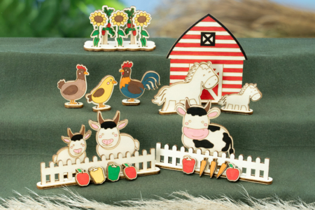 escena madera la granja - Juegos y Juguetes de Madera – 10doigts.fr