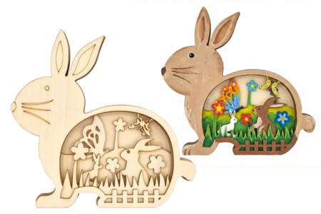 Layered Wooden Easter Scene - 1 - Easter Decor Supports - 10doigts.com - Easter Decor Supports – 10doigts.fr