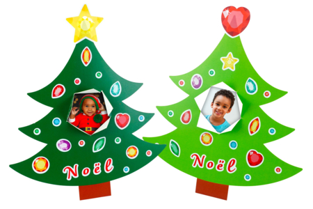 Christmas Tree Photo Frame Kit + Stickers - 12 Pieces - 1 - Christmas Creative Kits for Children - 10doigts.com - Christmas Creative Kits for Children – 10doigts.fr