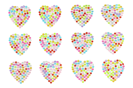 Rhinestone Hearts Stickers - 24 pcs - 2 - Sticker rhinestones - 10doigts.com - Sticker rhinestones – 10doigts.fr