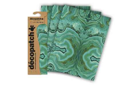 Set de 3 hojas Décopatch N°863 - Barniz-Collage - Artes plásticas – 10doigts.fr