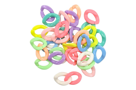 Pastel Link Beads - 36 pcs - 1 - Acrylic Beads - 10doigts.com - Acrylic Beads – 10doigts.fr