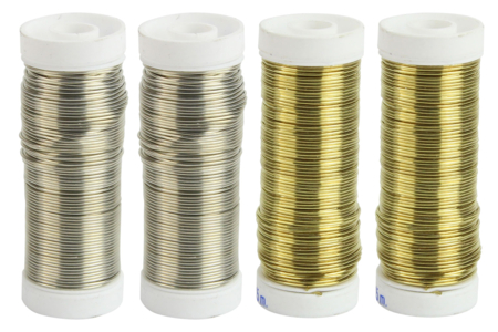 Thick Metal Wire Ø 0.6 mm - 4 Coils Gold and Silver - 1 - Metal Wire - 10doigts.com - Metal Wire – 10doigts.fr